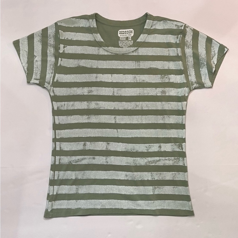 Big bud press baby tee size small green stripes